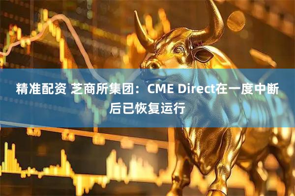 精准配资 芝商所集团：CME Direct在一度中断后已恢复运行